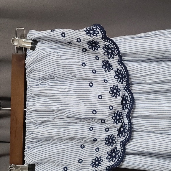 Jessica Simpson Strapless Jumper Blue/Navy Striped Pockets Wide Leg Sz XS EUC - Picture 2 of 8